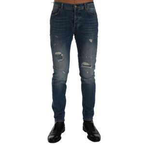 Frankie Morello Ripped SlimFit Jeans Men Blue Bottoms
